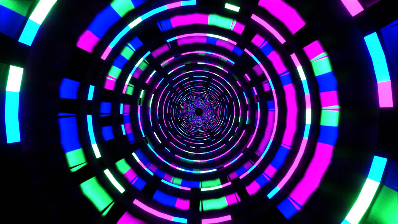 animación 3d en bucle de 4k, lámparas de neón resplandecedoras abstractas sin costuras, lámpas fluorescentes. fondo futurista