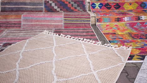 assortment of colorful turkish rugs