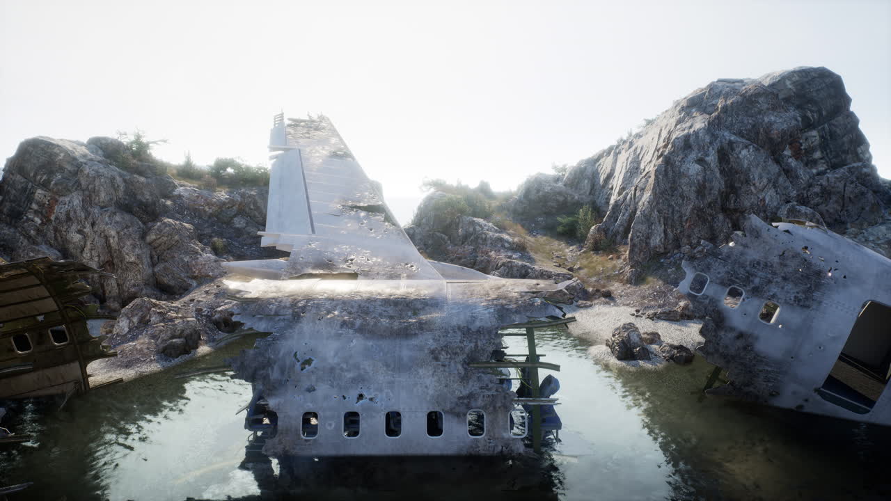 버려진 섬에서 비행기 추락