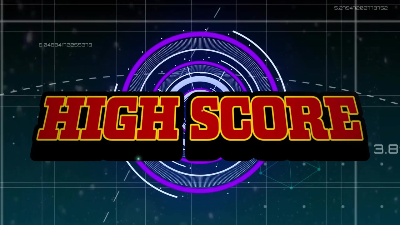 Animation of high score text over grid and data processing
