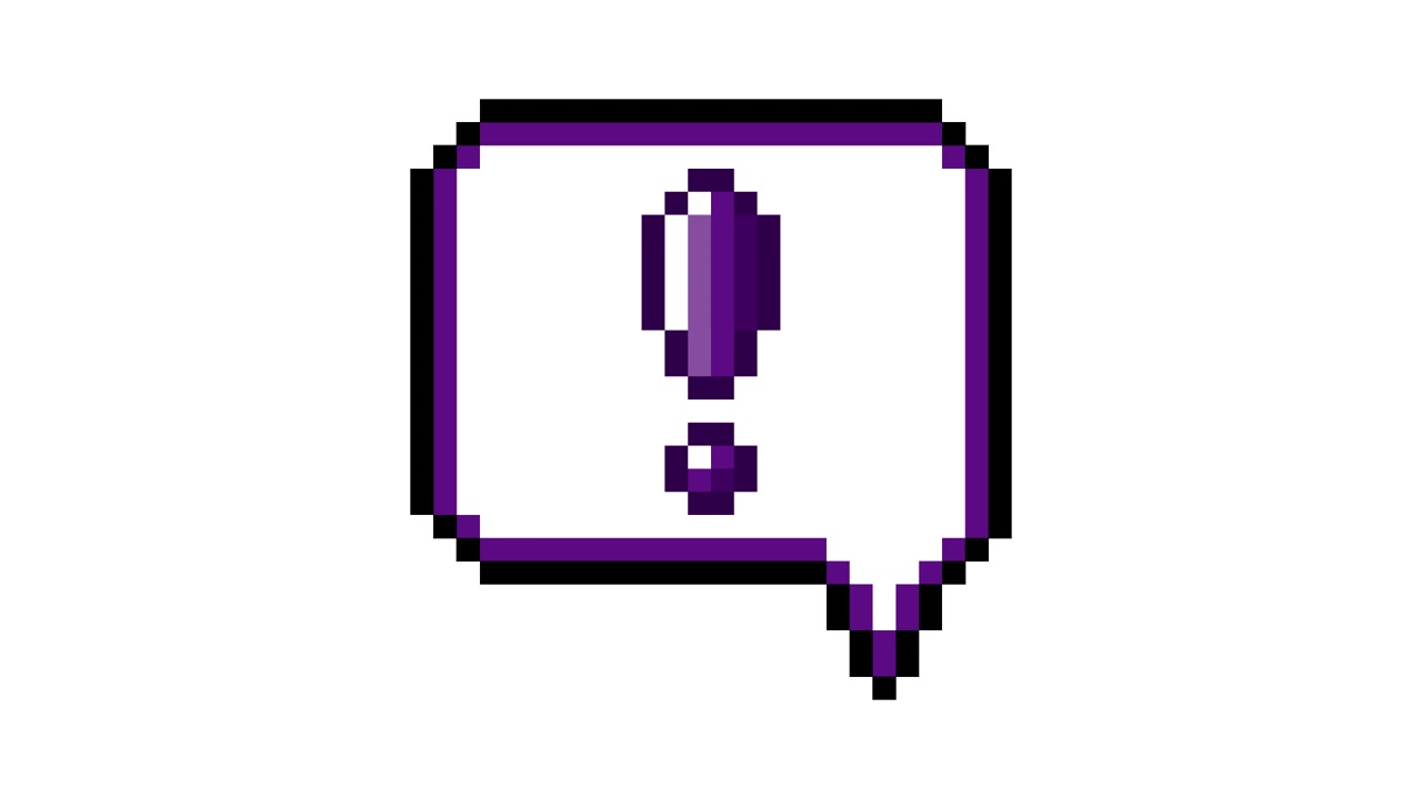 Pixel Art Pop-up Icon Animation with Exclamation mark in Speech Bubble (7).mov