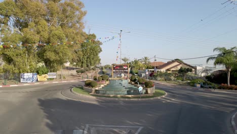 entrance aerial shot of maagalim community at southern district sdot negev, israel