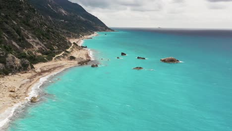 beautiful coast and ship wreck at lefkada