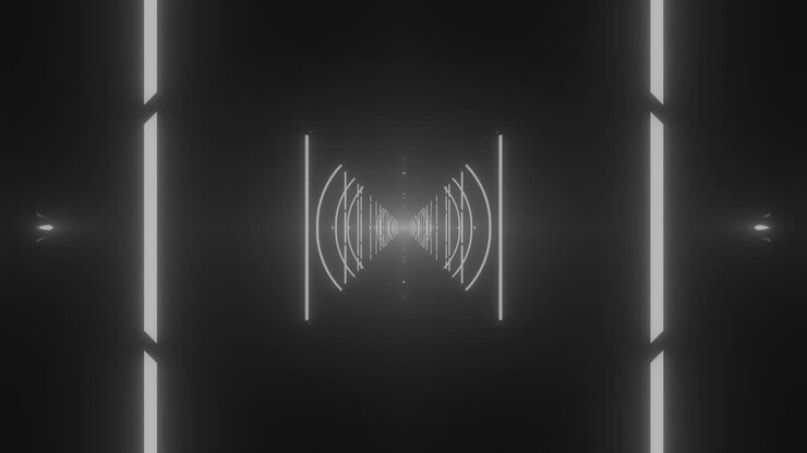 抽象的なネオンの幾何学的なトンネル