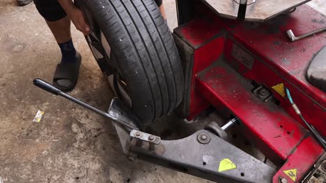 changing a tire on a vehicle