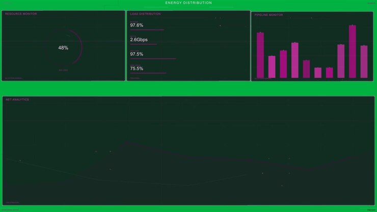 Vertical video: On load HUD updating ENERGY DISTRIBUTION in overlay with gauge, stats, bars, line