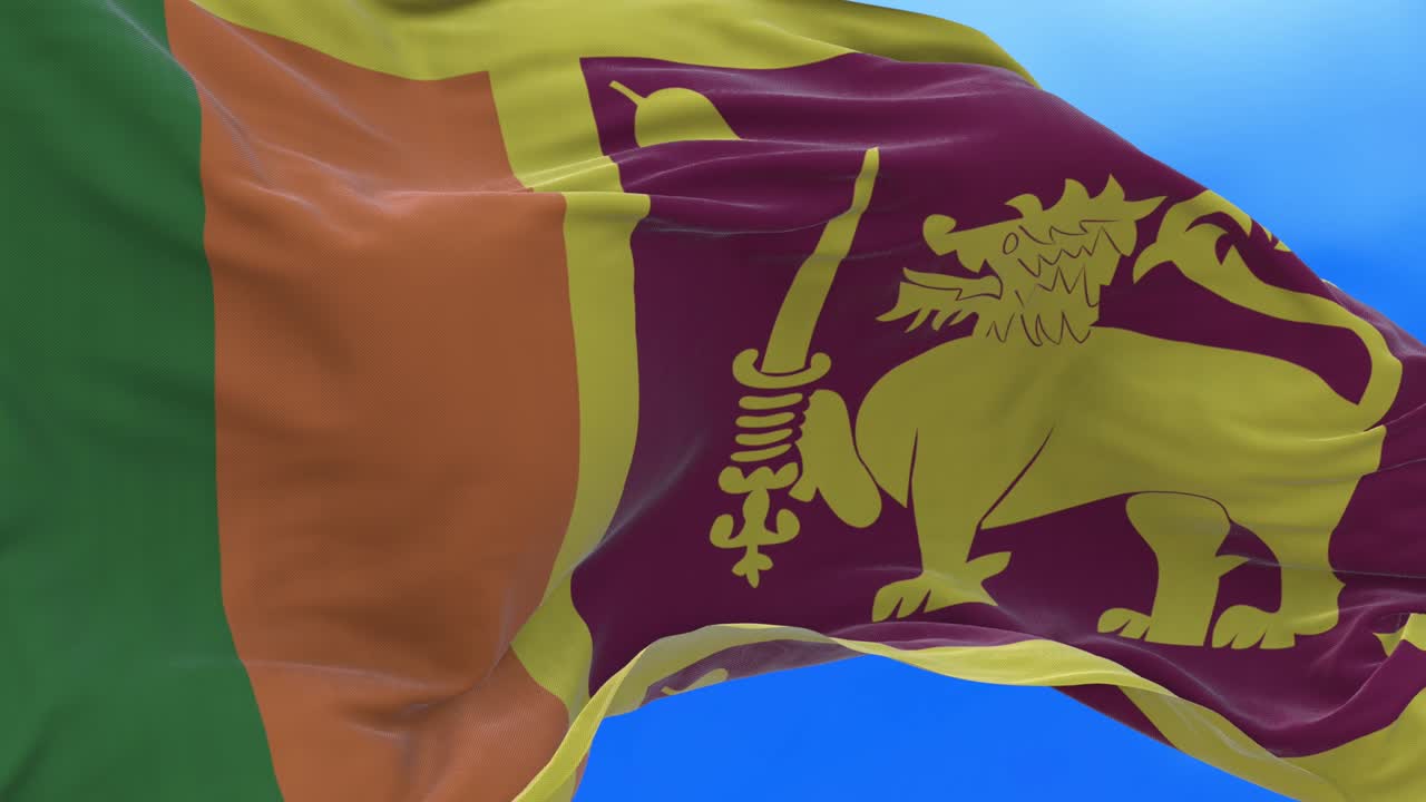 un bucle sin costuras de la bandera de sri lanka.