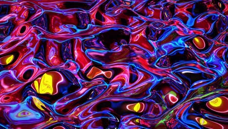fondo fluido iridescente abstracto en bucle. hermosa superficie de vidrio ondulado de líquido con patrón, color de gradiente y ondas de flujo en él. bg creativo brillante con animación suave y suave.