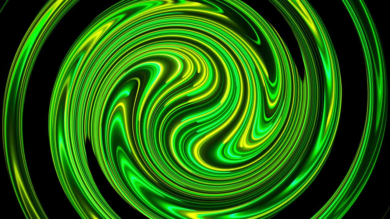 Computer generated abstract twist background. 3D rendering circular merger of neon color lines