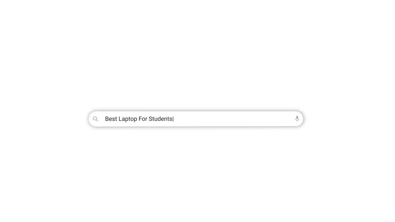 Typing 'Best Laptop For Students' into a Digital Search Bar
