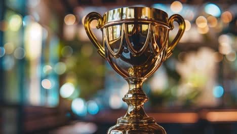 golden trophy on a blurred background