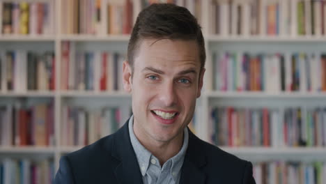 close-up-charming-young-businessman-laughing-enjoying-professional-business-successful-lawyer-in-library-study-background-slow-motion