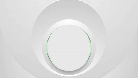 círculo gris con luces verdes diseño de movimiento de tecnología abstracta