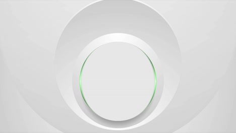 grey circle with green lights abstract tech motion design