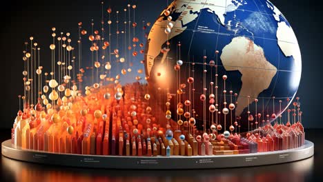 data visualization of global trends with a colorful globe representation