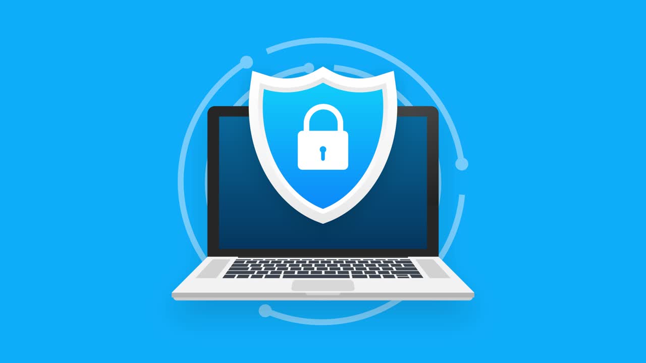 protección de datos, privacidad y seguridad en internet. gráficos en movimiento