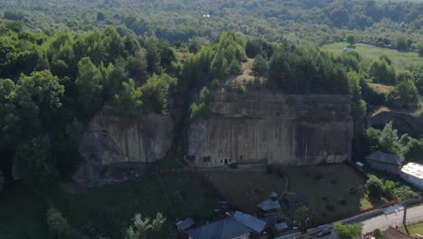 Romanian-monastery-carved-in-in-a-large-mountain-formation