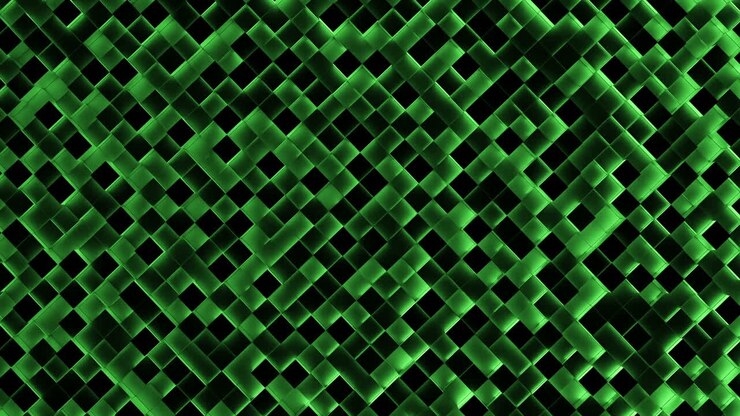 Blocchi verdi illuminati che si muovono con un movimento verticale