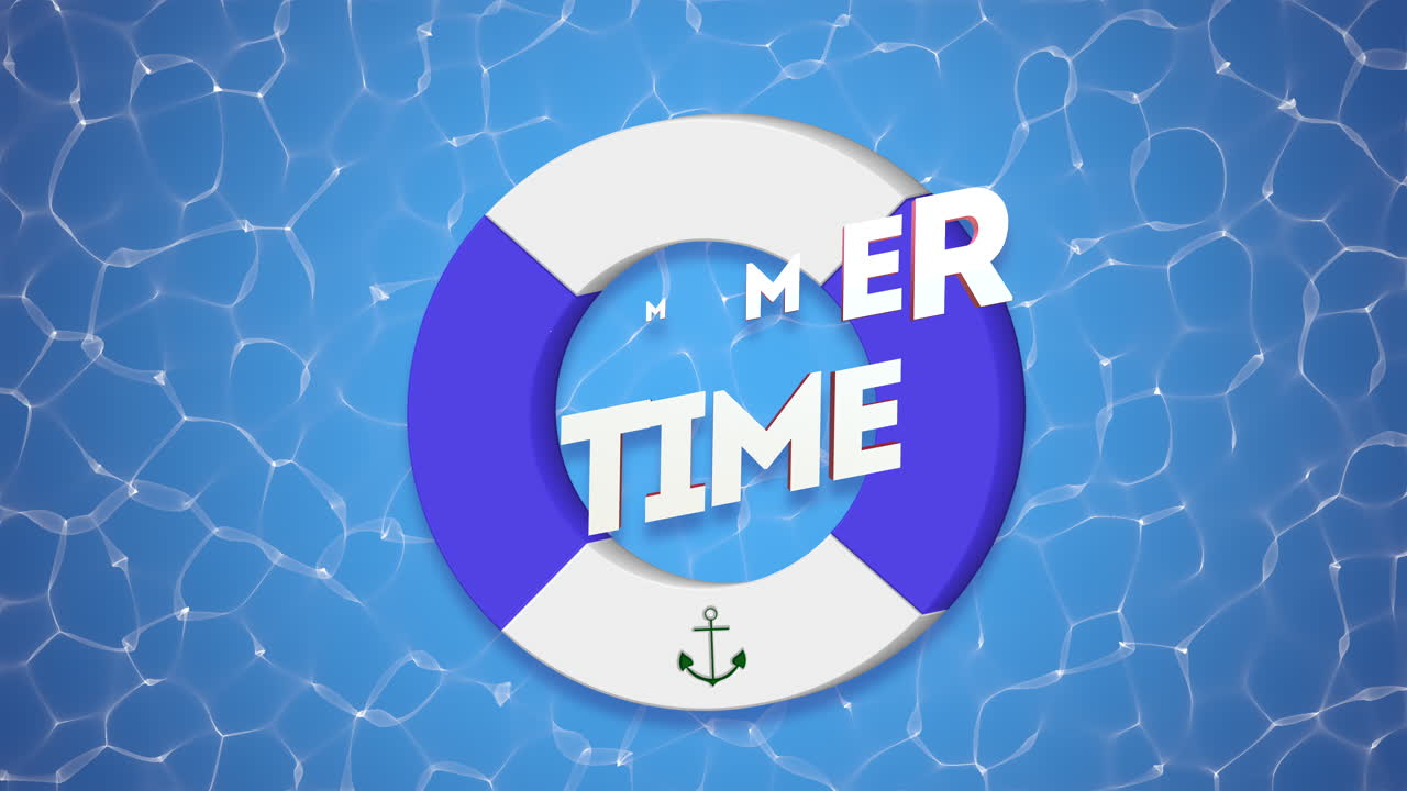 물 풀에 생명선과 새가 있는 여름 시간