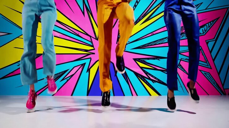 sessione di moda femminile - stile anni '70