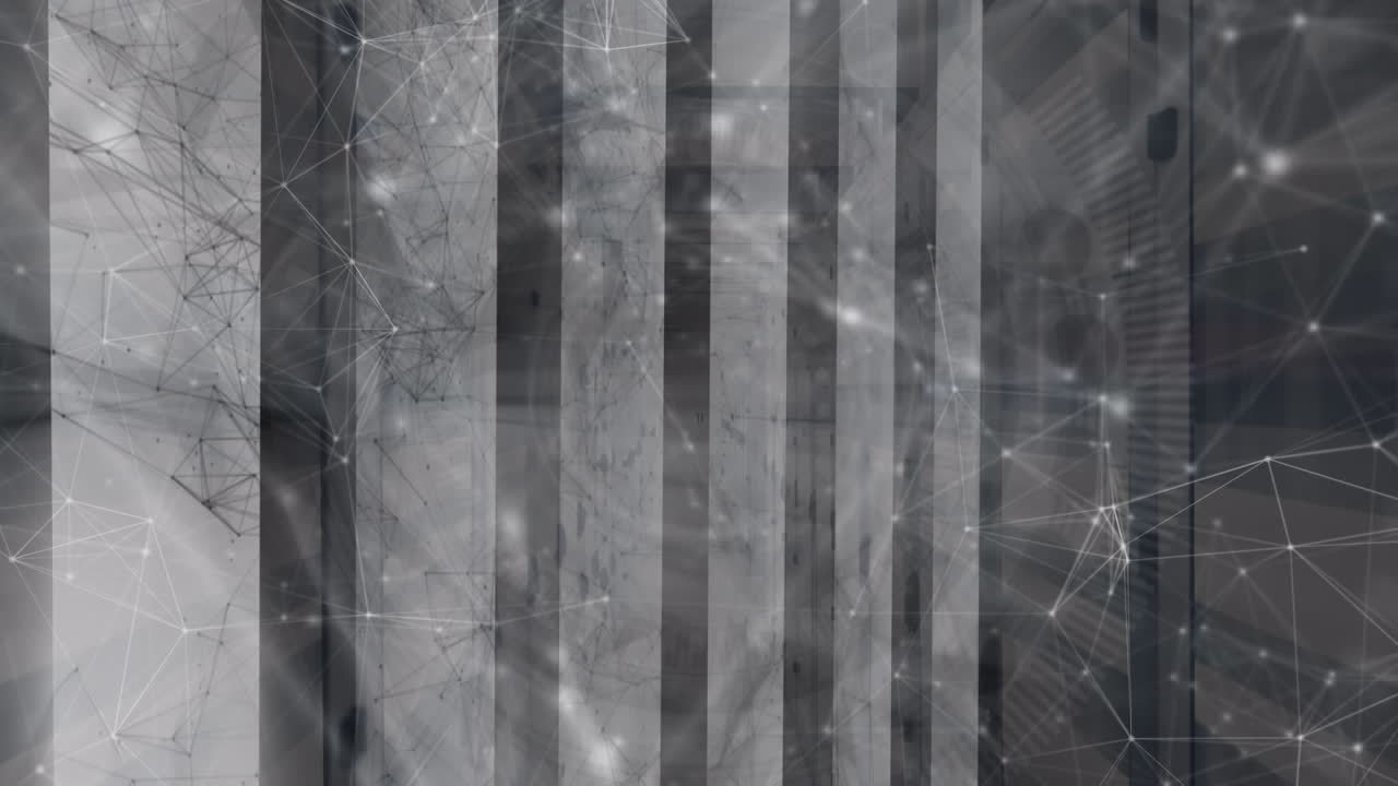 animación de formas que se mueven sobre la sala del servidor