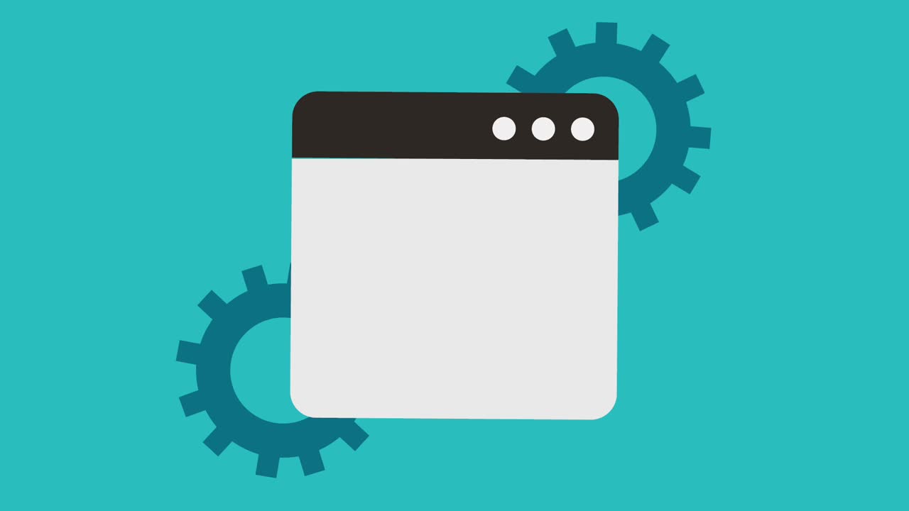 iconos de las ventanas de engranajes y pestañas