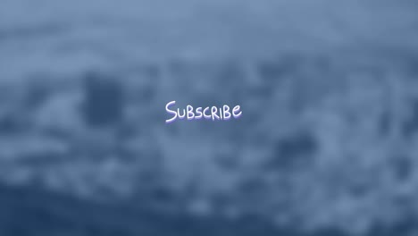 animation of subscribe text with lines over out of focus cityscape