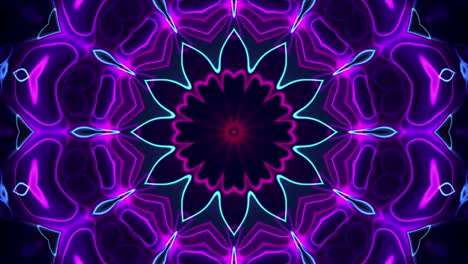 diseño fractal de caleidoscopio de flores coloridas azul rosa