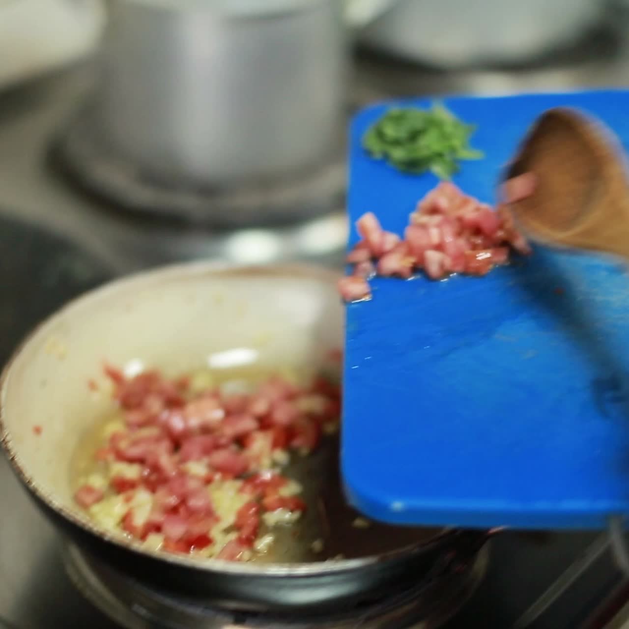cocina profesional, preparación de la cena