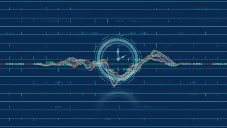 animation of data processing over clock