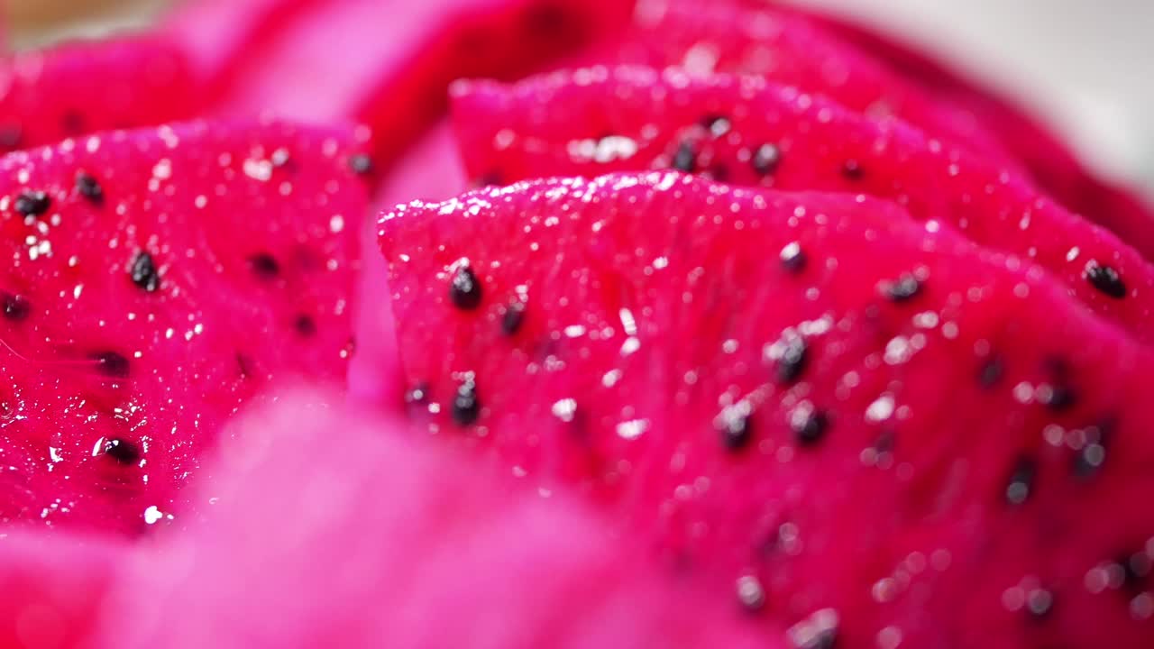 Close-up di fette di frutta del drago