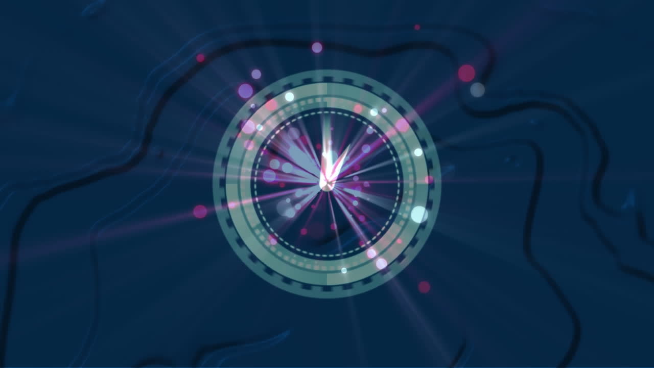 анимация тикания часов и обработки данных на зеленом фоне