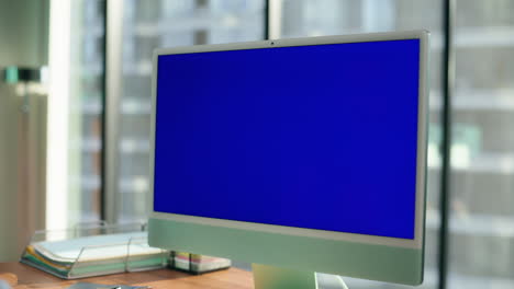 Anonymous-director-typing-keyboard-office-closeup.-Woman-working-mockup-computer