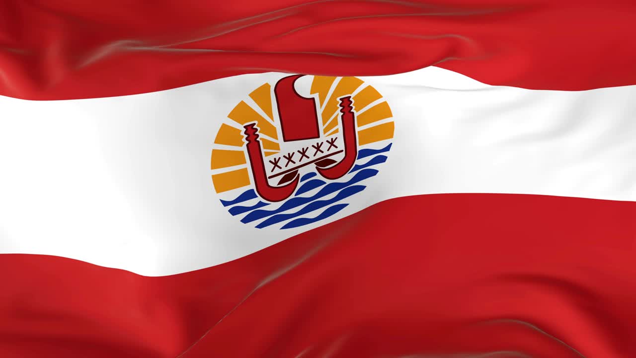 프랑스 폴리네시아의 발을 배경으로 흔들고 있다.