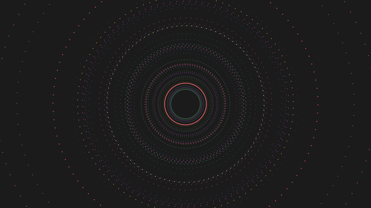 los puntos rojos forman un patrón circular hipnotizante en negro