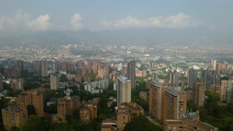 el poblado neighborhood in medellin, colombia. drone view