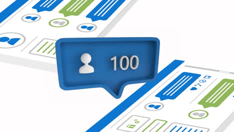 icono de suscriptor con un número creciente para las redes sociales