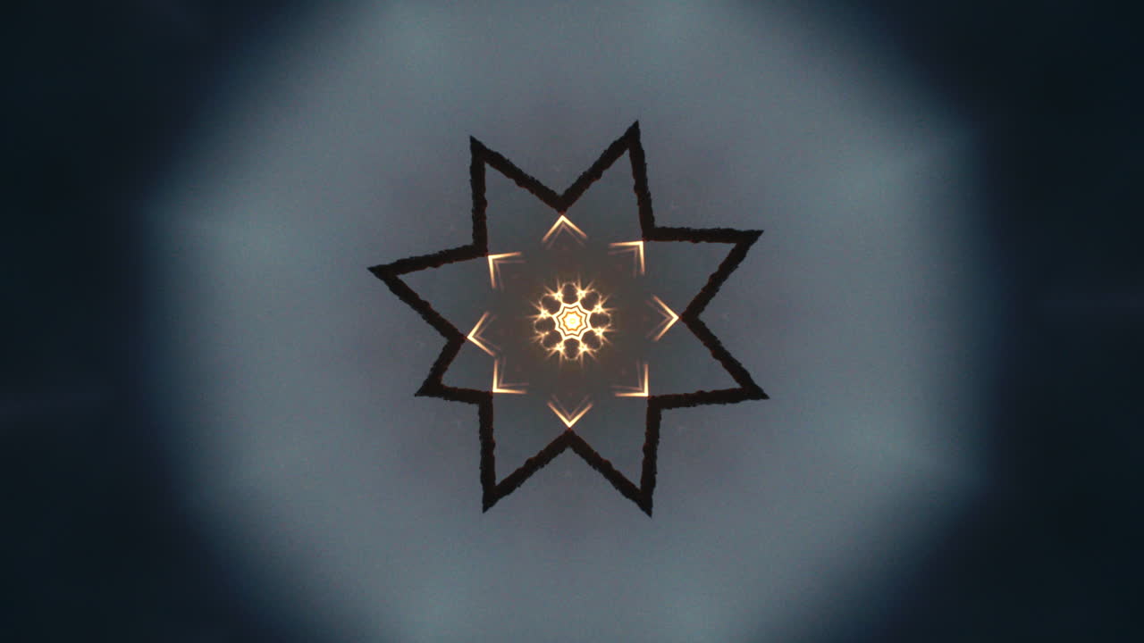 Abstract flower-like kaleidoscope animated pattern