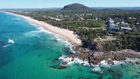 aerial view of point arkwright lookout nearby yaroomba beach, queensland, australia