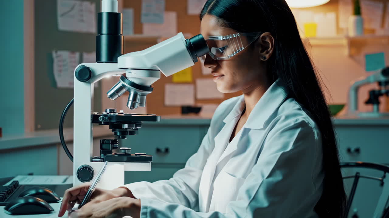A female scientist conducting research in a laboratory