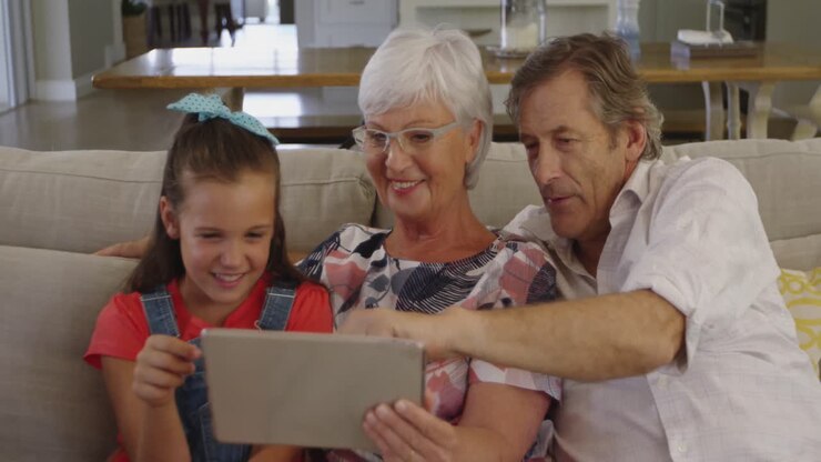 Family spending time together at home