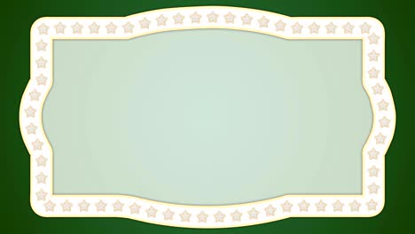 stars green background vintage border frame