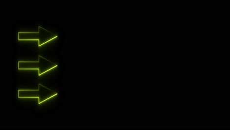 neon green arrows pointing right
