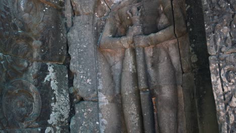 Close-Tilt-Up-Showing-Stone-Statues-at-Angkor-Wat