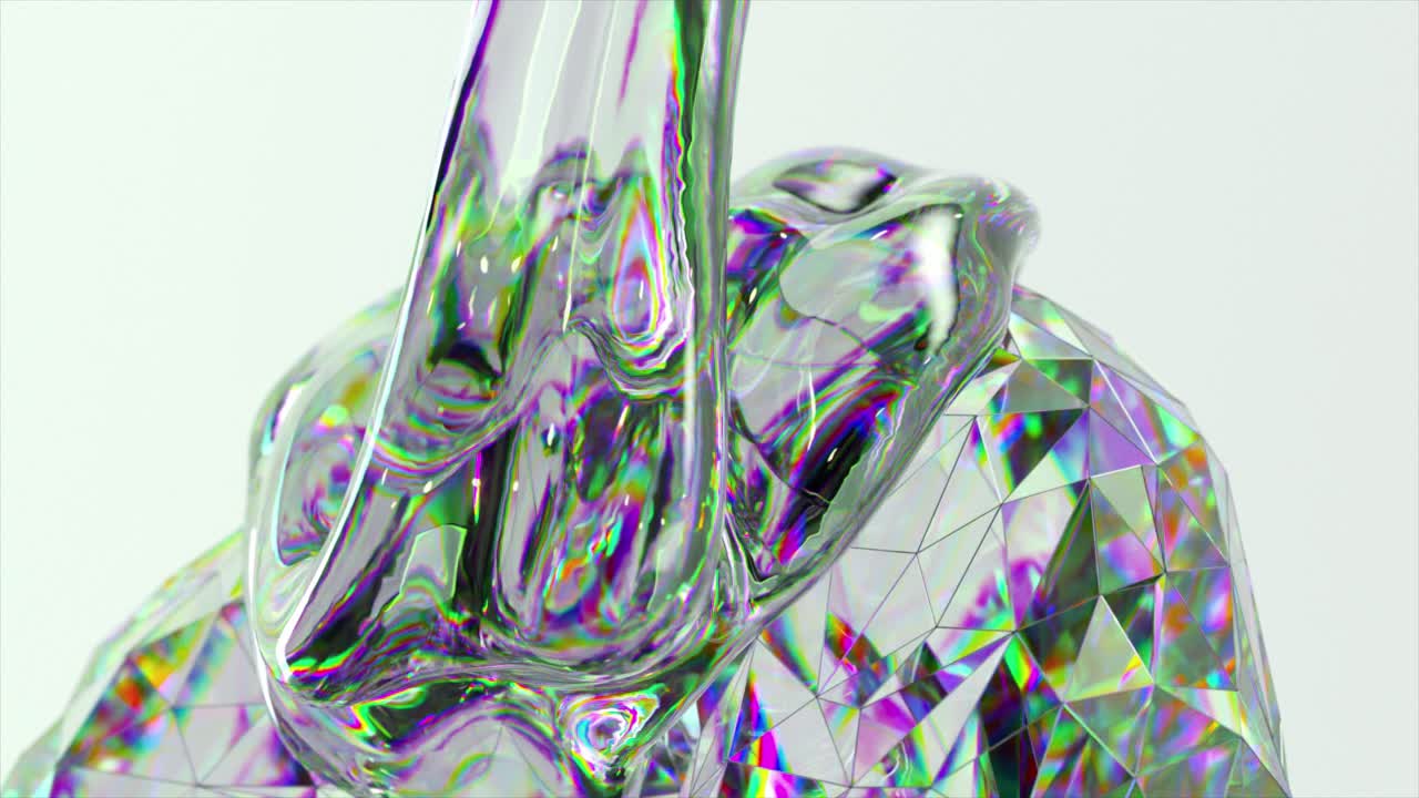 추상적인 액체 및 결정 기하학 예술