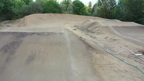 bmx bike pump track course, aerial view