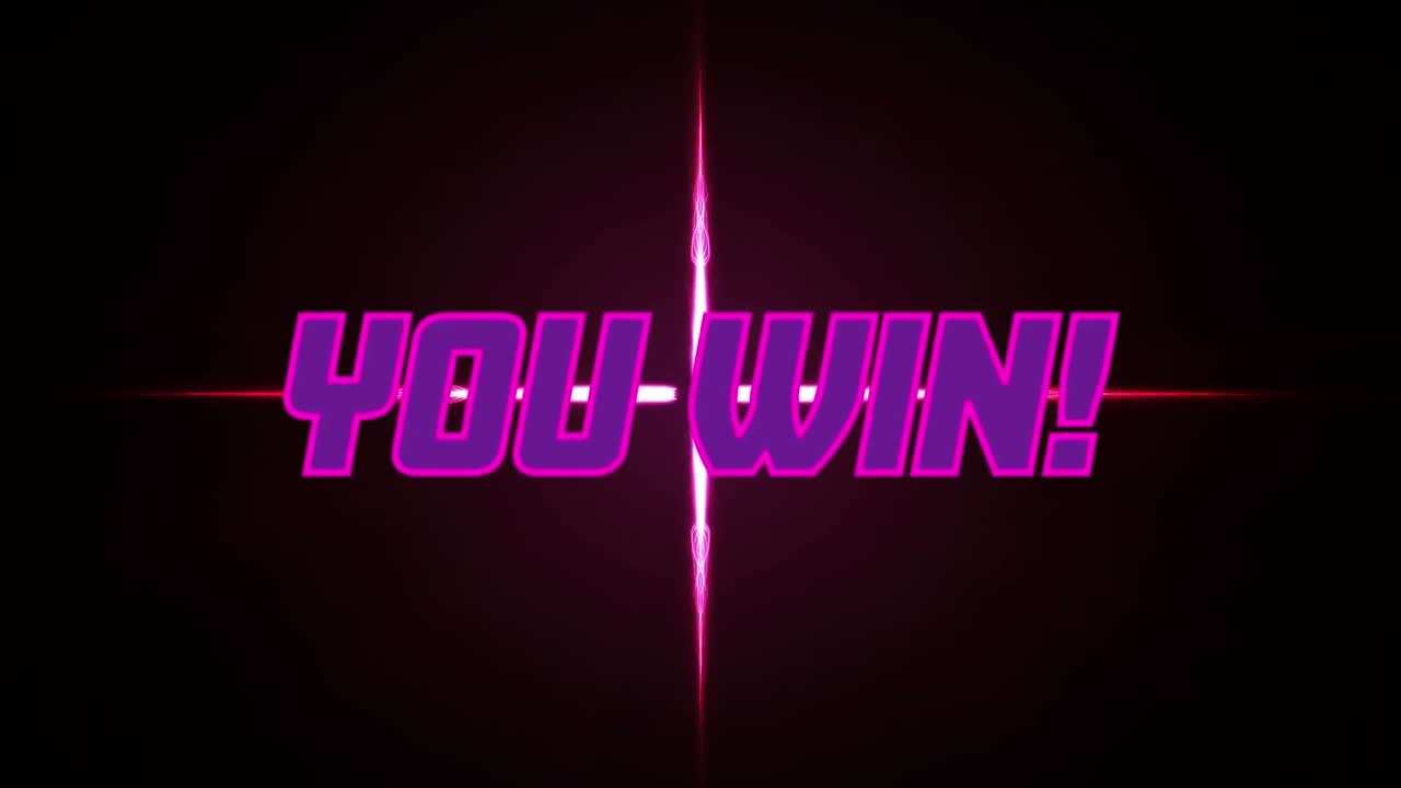 검은 바탕에 당신이 승리하고 불빛의 애니메이션