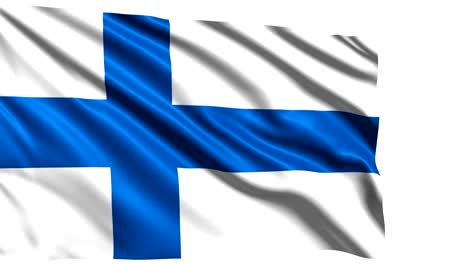 flag of finland with fabric structure in the wind (alpha channel, loopable)