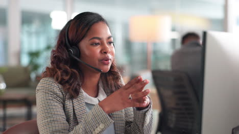 woman on phone call at office
