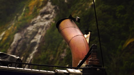 Close-up-of-a-single-ship-exhaust-polluting-hot-diesel-smoke-fumes